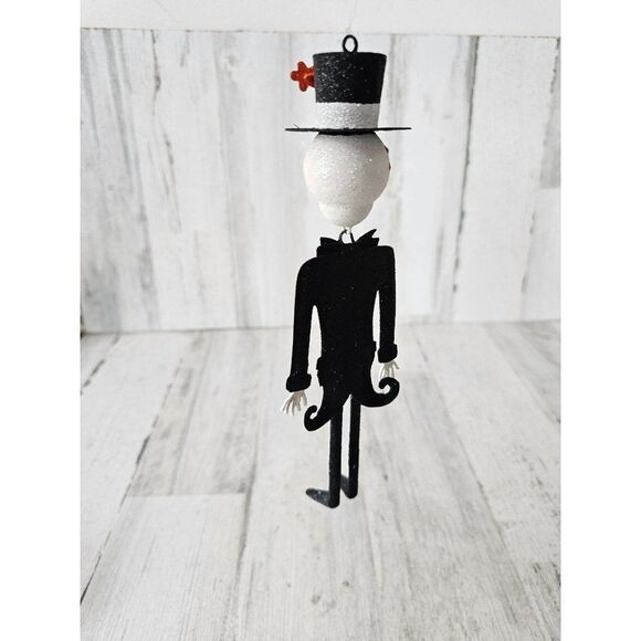 Pier 1 glitter Halloween groom skeleton ornament Day of the Dead rare unique - Picture 5 of 6